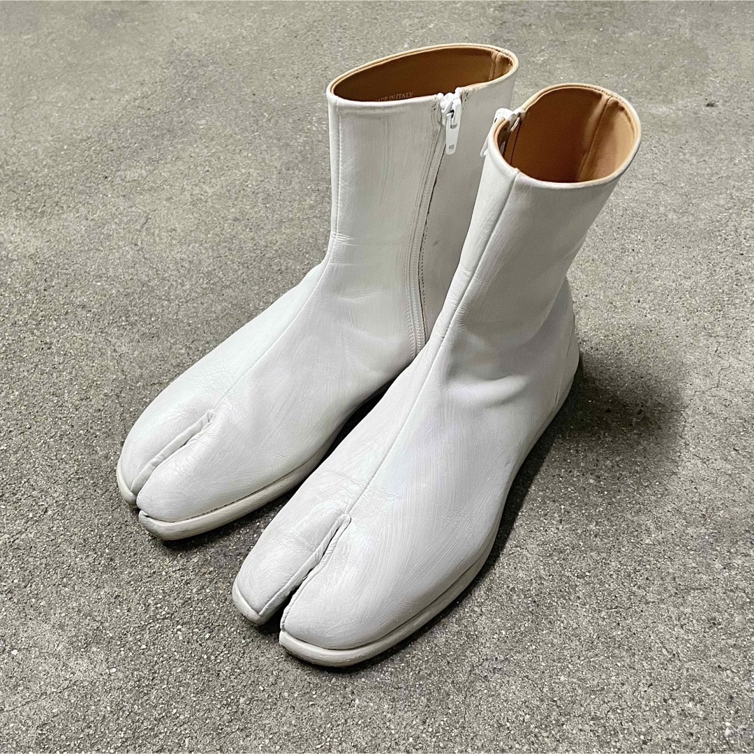 マルジェラmaison margiela メゾンマルジェラ 足袋ブーツ 白 ペンキ 39