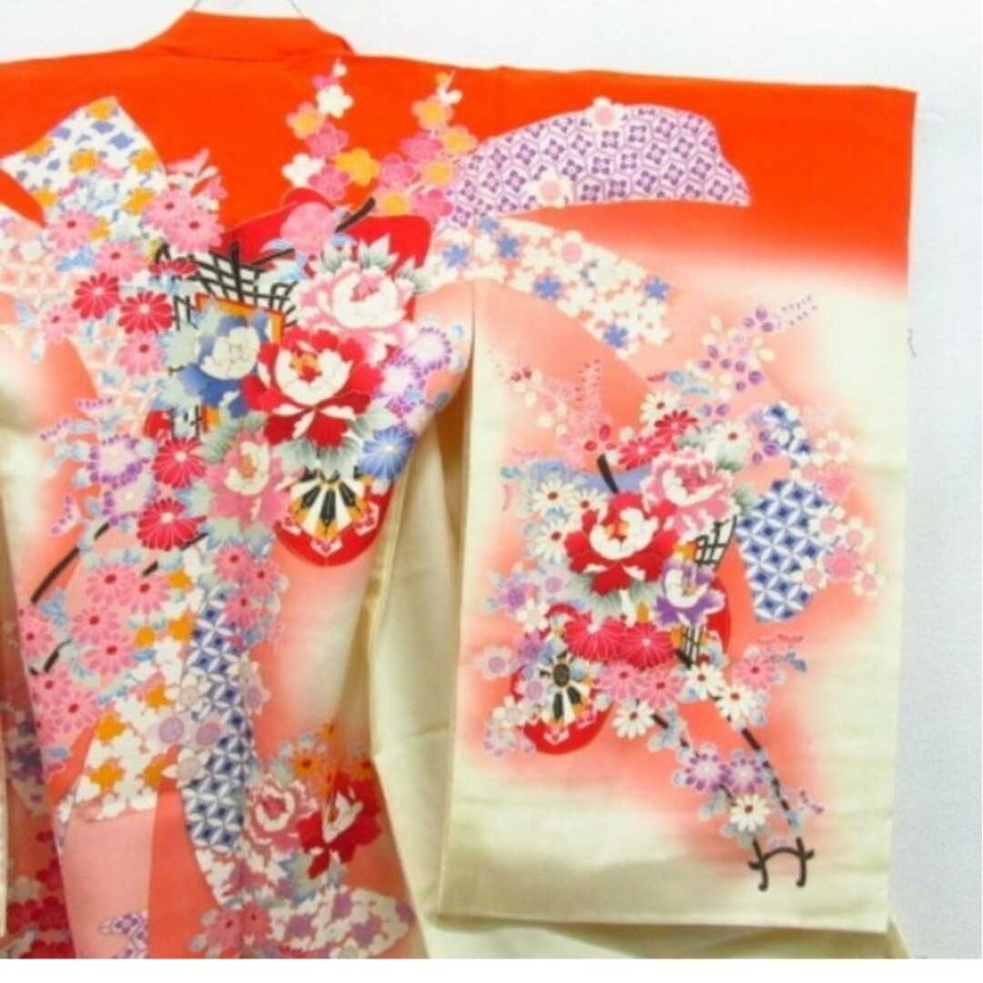 美品 表地絹 日本製 お宮参り 七五三 産着(初着) 襦袢+1500円 子供着物