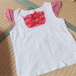 エミリーテンプルキュート(Emily Temple cute)のエミリーテンプルキュート　チェック　Tシャツ　半袖　110cm レースアップ(Tシャツ/カットソー)