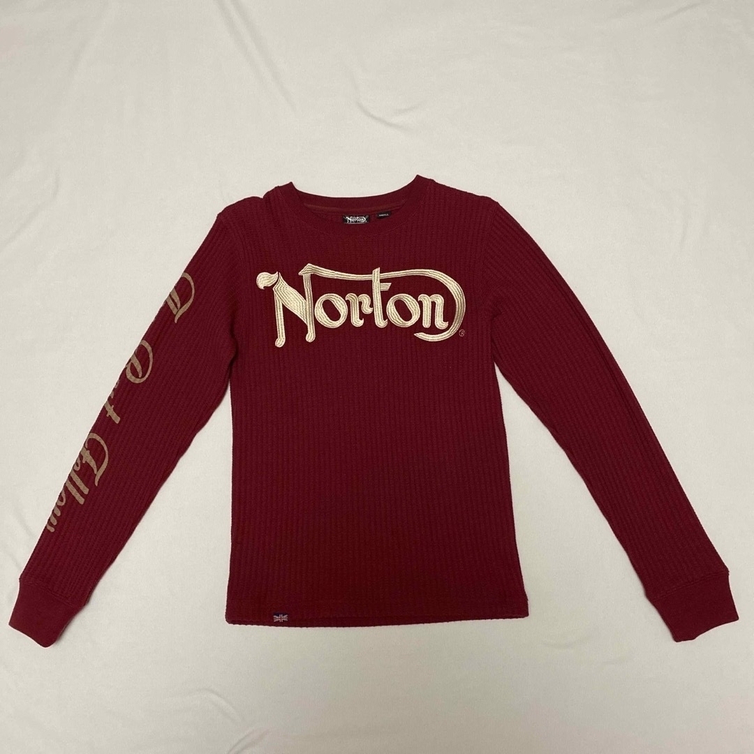 Norton(ノートン)の新品未使用　ノートン　Norton 両面刺繍プリント　ワッフルロンT エンジS メンズのトップス(Tシャツ/カットソー(七分/長袖))の商品写真