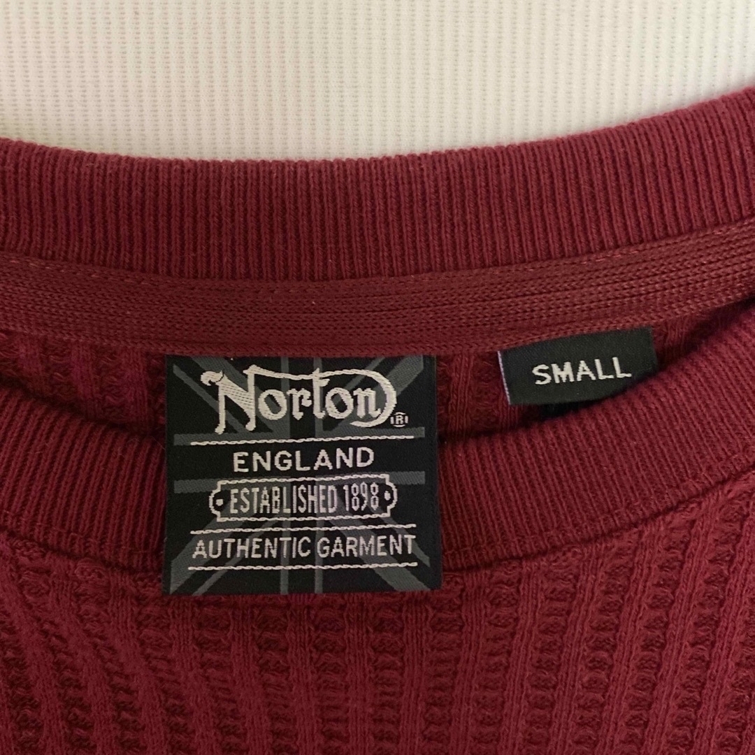 Norton(ノートン)の新品未使用　ノートン　Norton 両面刺繍プリント　ワッフルロンT エンジS メンズのトップス(Tシャツ/カットソー(七分/長袖))の商品写真