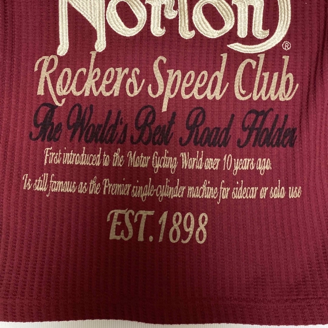 Norton(ノートン)の新品未使用　ノートン　Norton 両面刺繍プリント　ワッフルロンT エンジS メンズのトップス(Tシャツ/カットソー(七分/長袖))の商品写真