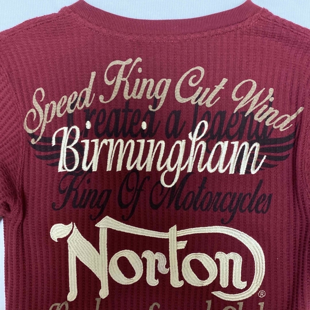 Norton(ノートン)の新品未使用　ノートン　Norton 両面刺繍プリント　ワッフルロンT エンジS メンズのトップス(Tシャツ/カットソー(七分/長袖))の商品写真