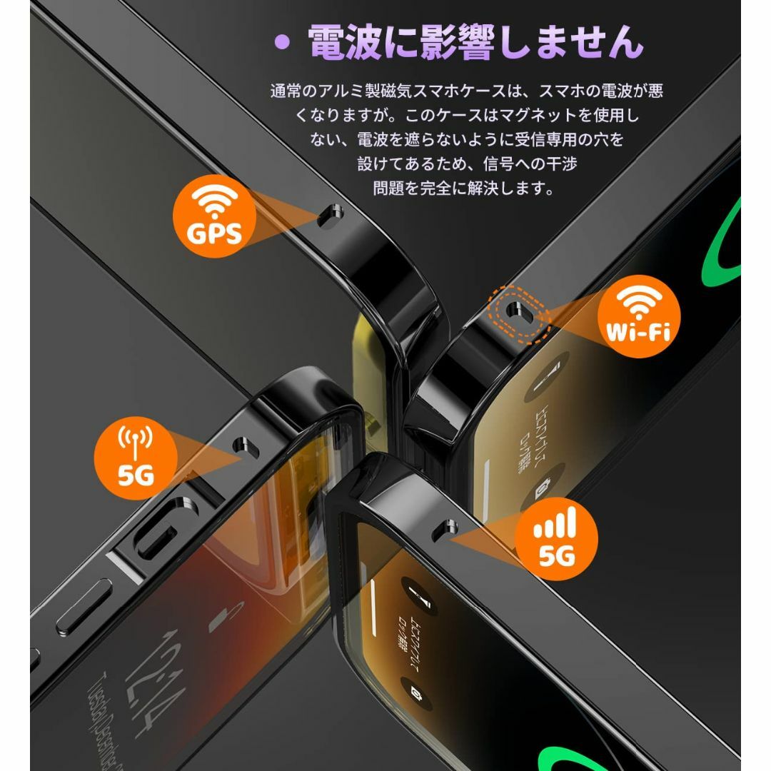 【ロック機能付き・自動ポップアップボタン】 iPhone14 Pro 用 ケース 5