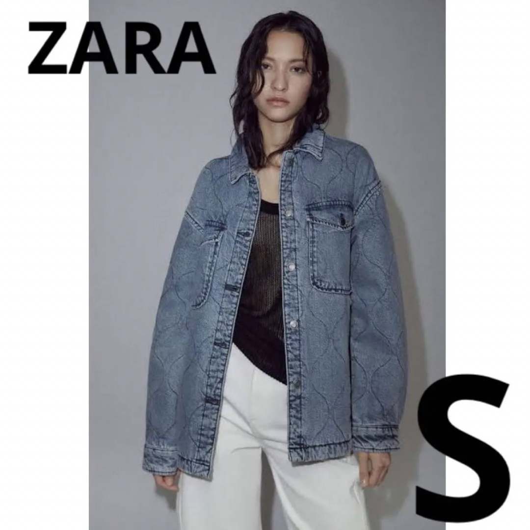 ZARA キルティングデニムジャンパー　ブルゾン　ジージャン　S オーバーサイズ