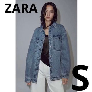 ザラ(ZARA)のZARA キルティングデニムジャンパー　ブルゾン　ジージャン　S オーバーサイズ(Gジャン/デニムジャケット)