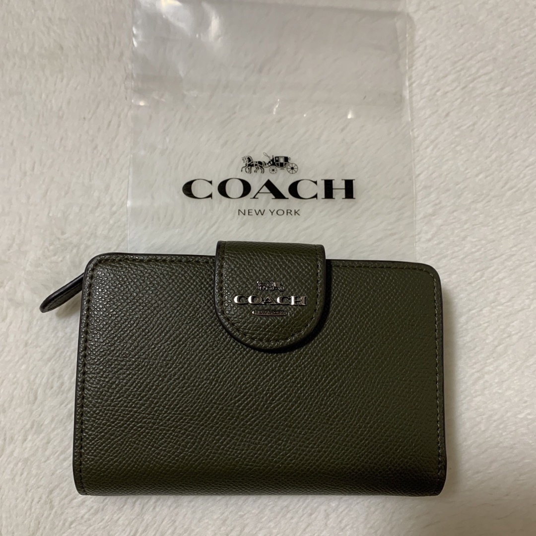 COACH - 【美品】COACH コーチ 二つ折り財布 カーキの通販 by M's shop