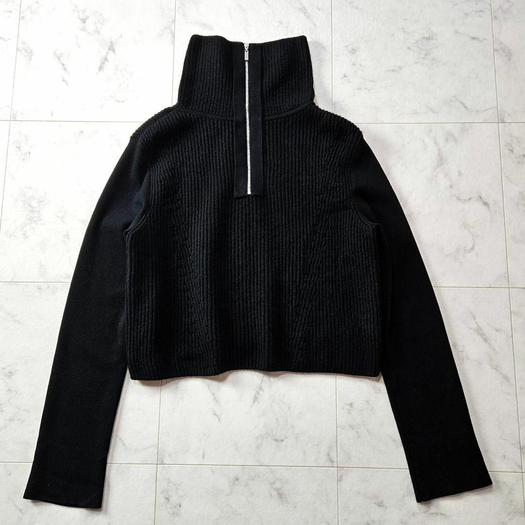 【美品】フォクシー カシミヤ ニット ジップ タートルネック ハイネック 黒