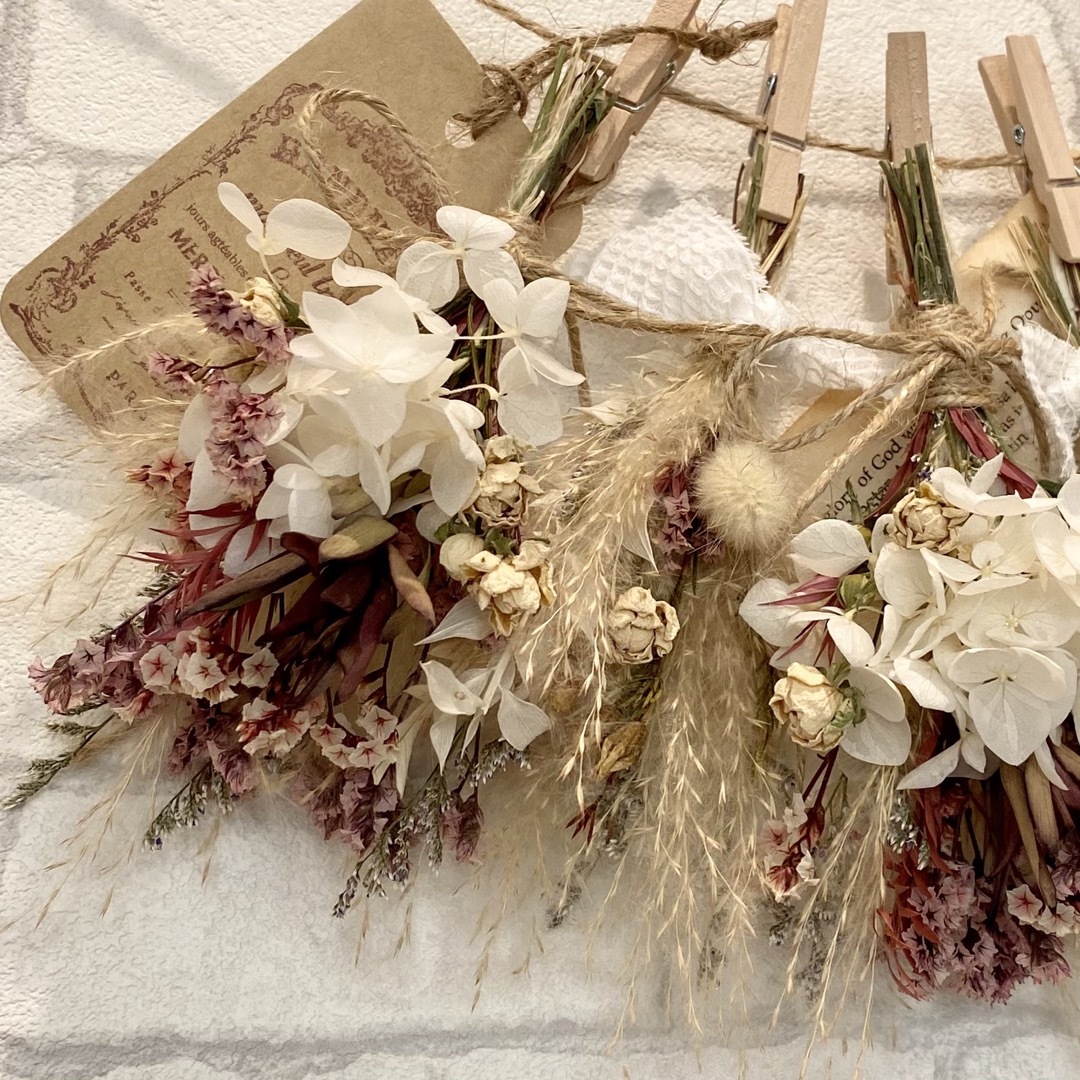 ドライフラワー スワッグ ガーランド❁961ボルドー 花束 ギフト プレゼント ハンドメイドのフラワー/ガーデン(ドライフラワー)の商品写真