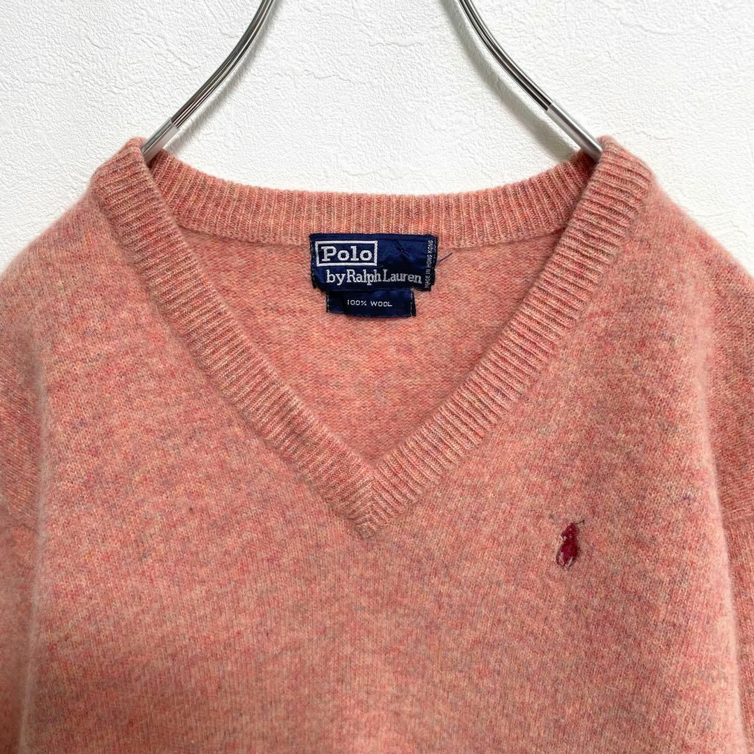 ラルフローレン♡ シルク混Ｖネックwoolセーター　ワンポイント刺繍polo