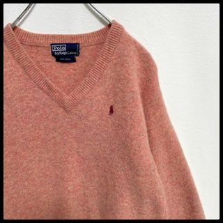 ポロラルフローレン(POLO RALPH LAUREN)のポロラルフローレン　Vネック　ミックスカラー　ロゴ刺繍　ニットセーター　M(ニット/セーター)