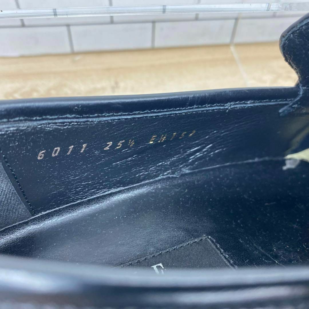 【メンズブランド革靴】エルオム　25.5cm 　美品ビットローファー　黒