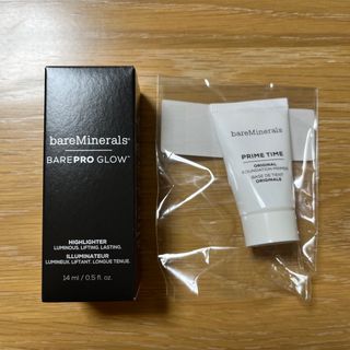 ベアミネラル(bareMinerals)のベアプログローハイライターフリー＆ベアミネラルプライムタイム(化粧下地)