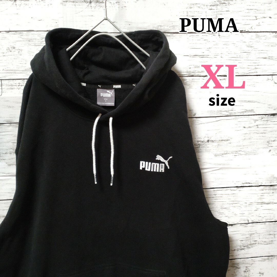 PUMA - プーマ PUMA パーカー スウェット ワンポイント刺繍 ブラック