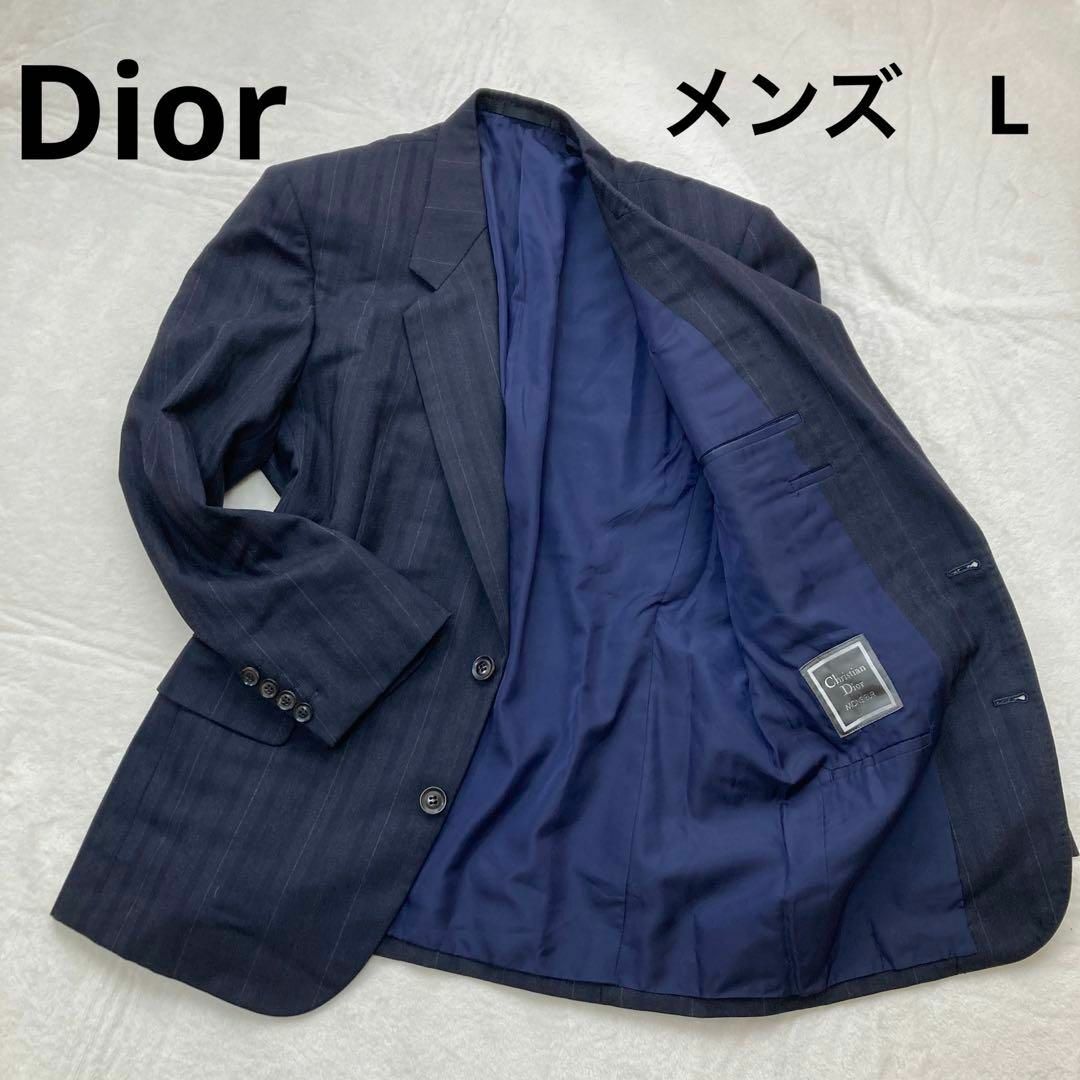 【広尾店】Christian Dior クリスチャン ディオール ピンバッチ付きテーラードジャケット 黒 size44【12982】