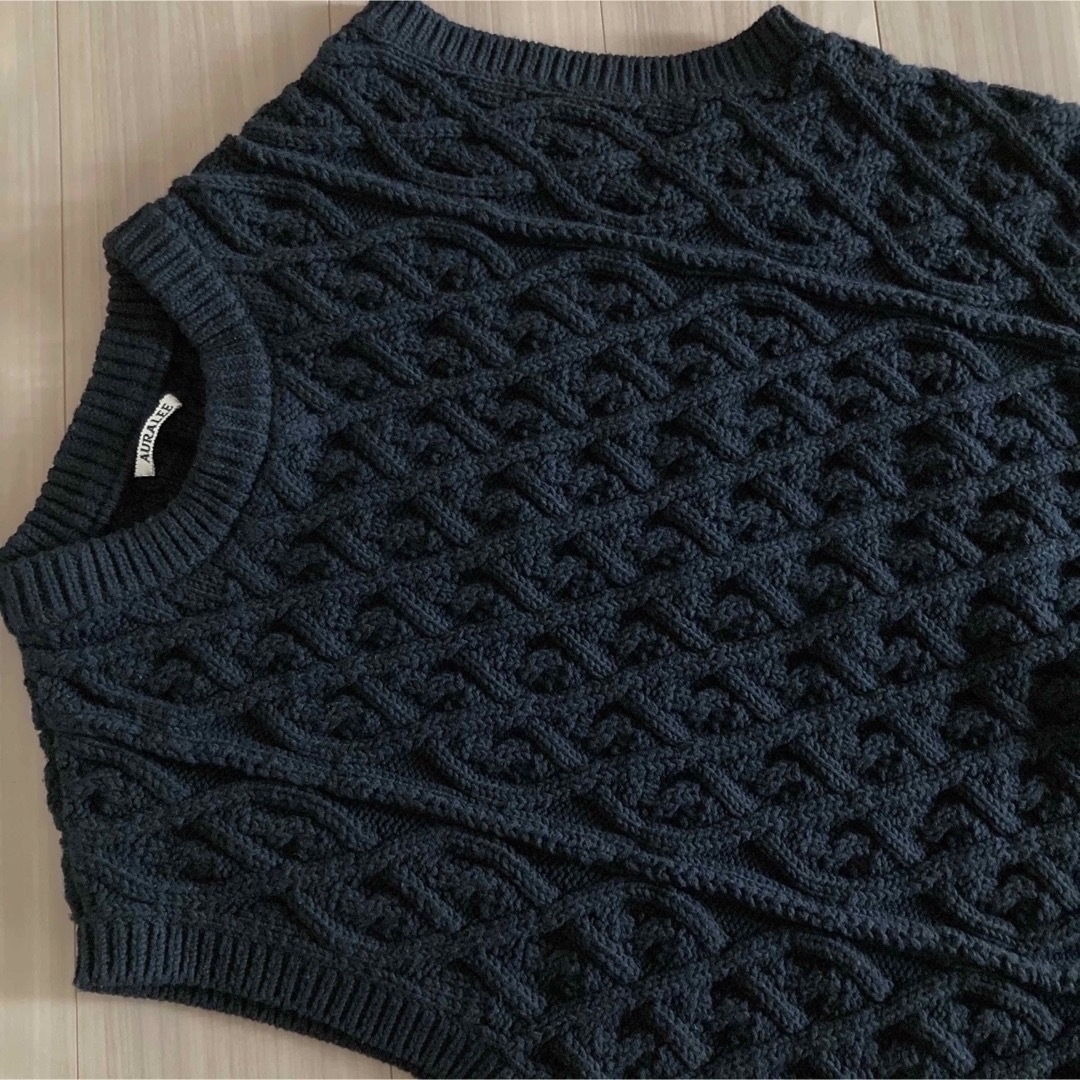 美品AURALEE Hard Twist MerinoAran KnitVest | www.innoveering.net