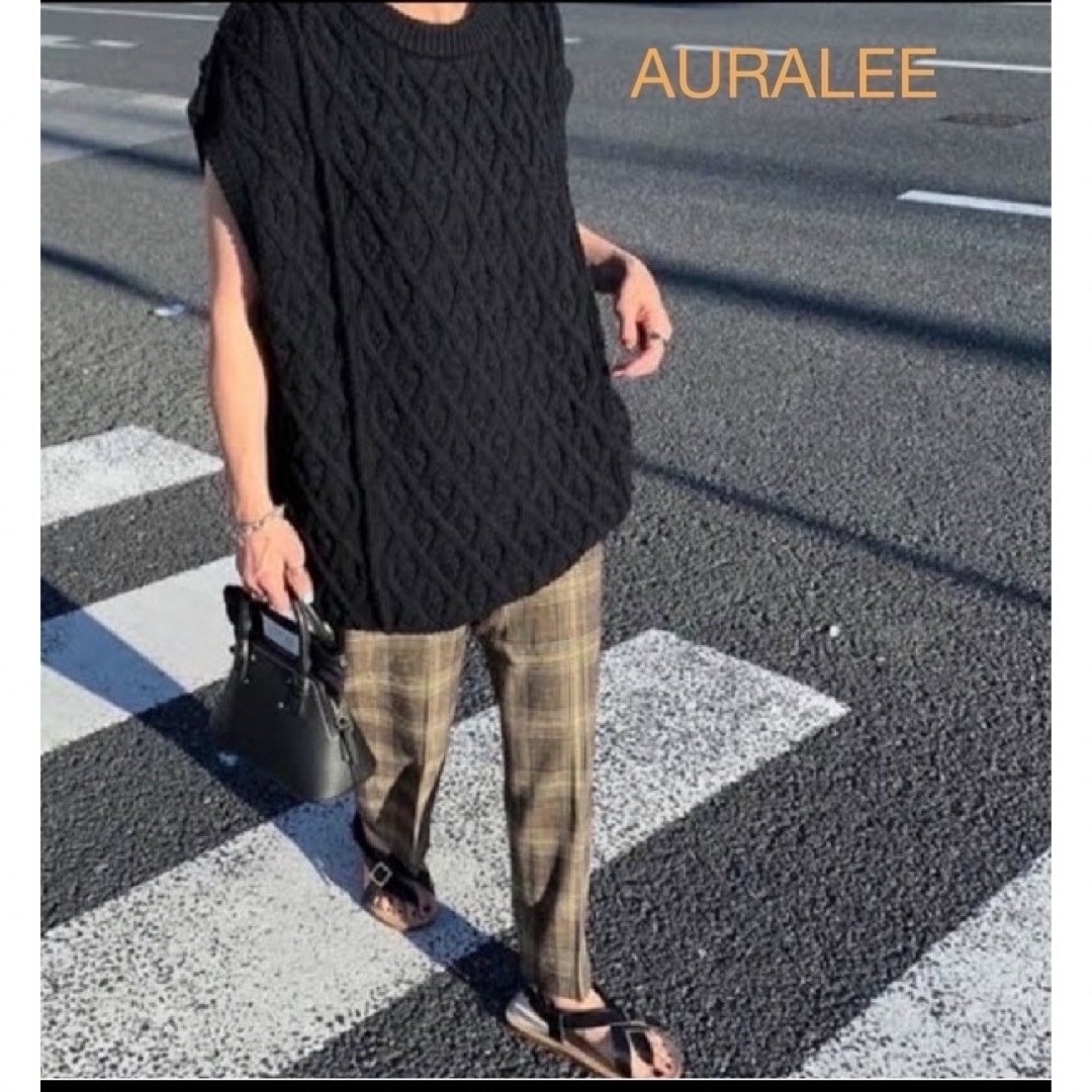 美品AURALEE Hard Twist MerinoAran KnitVest