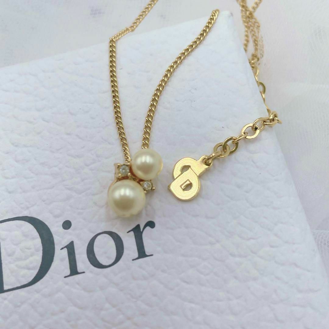 ✨美品✨ Dior パール ラインストーン ネックレス ヴィンテージ ゴールド 2