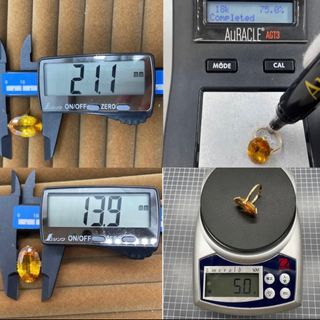 ☆【昭和レトロ】K18 イエローサファイヤ フリル透かし ゴールド 8号
