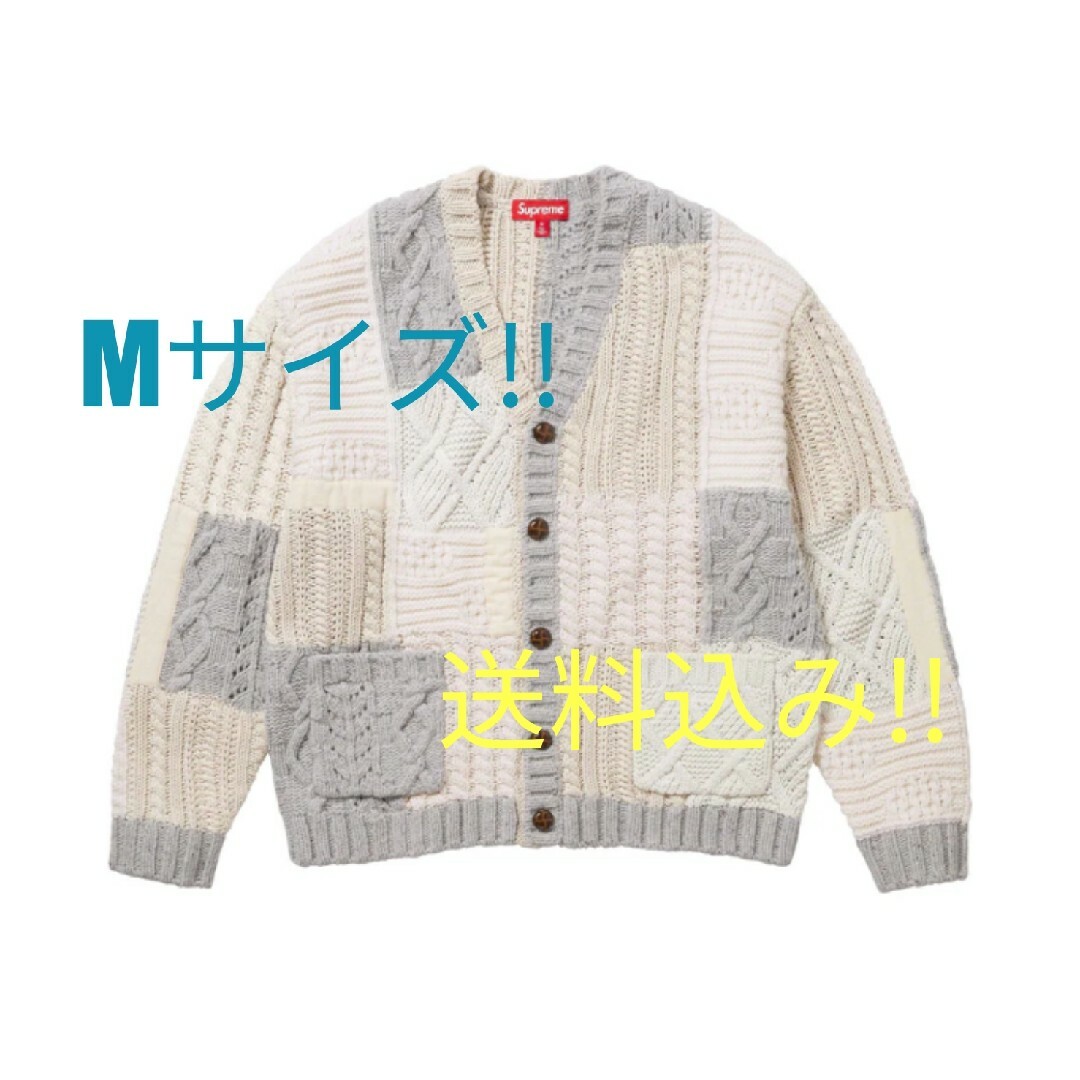 Supreme Patchwork Cable Knit Cardigan M