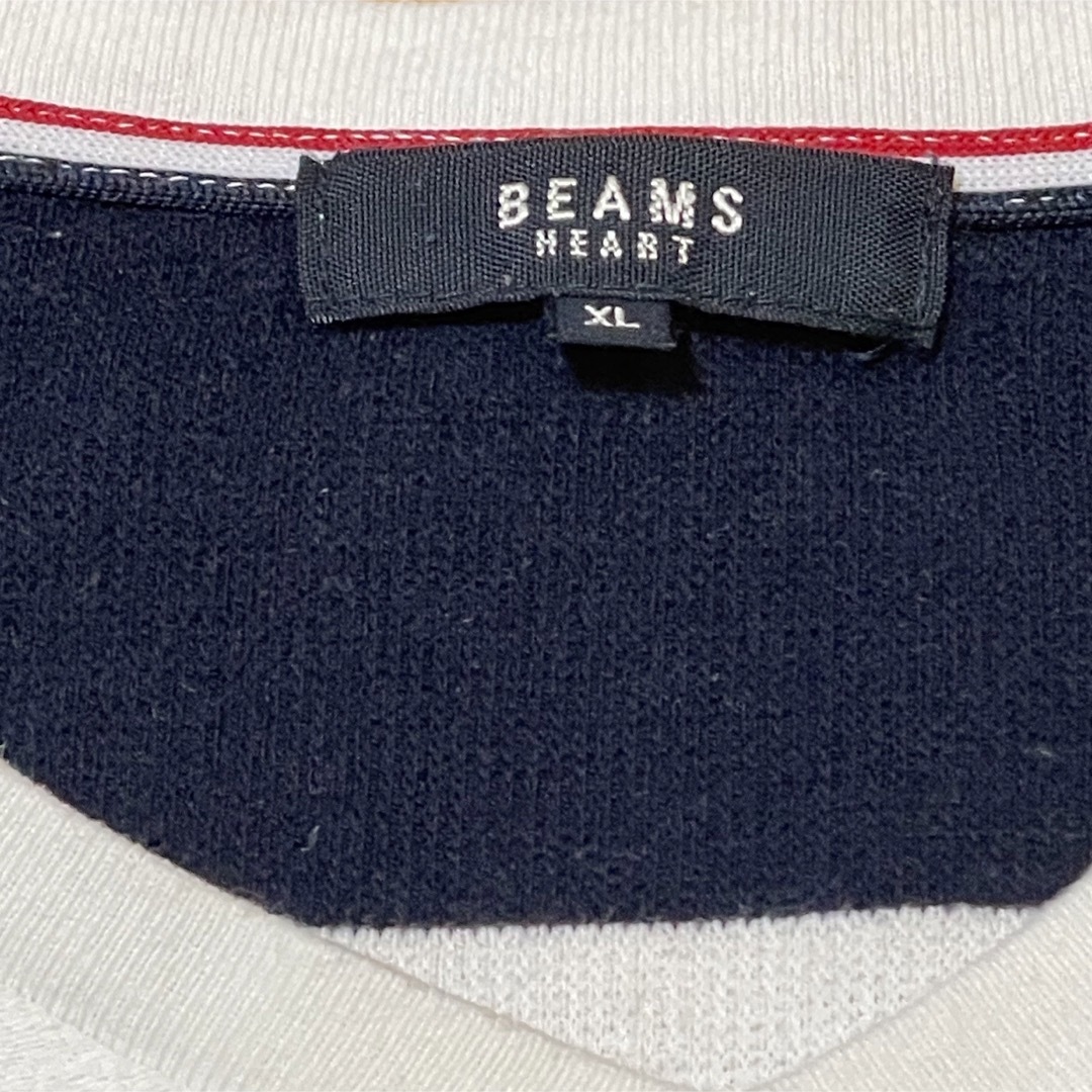 BEAMS(ビームス)のBEAMS HEART ビームス ロンＴ L/S  ボーダーVネック XL メンズのトップス(Tシャツ/カットソー(七分/長袖))の商品写真