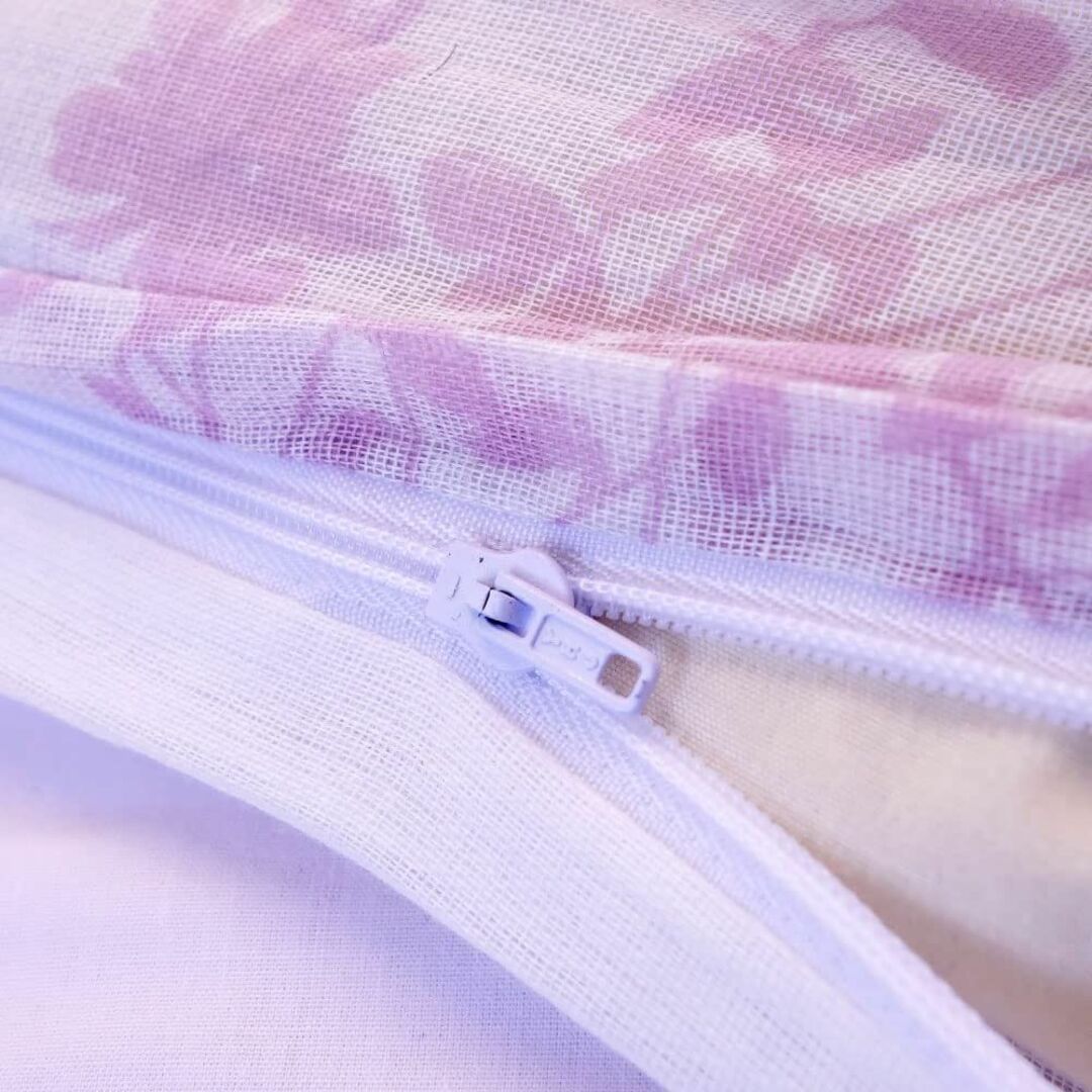 【色: ピンク＆グリーン】ガーゼ 毛布カバー 2枚組 ファスナー付き 4ヶ所ヒモ