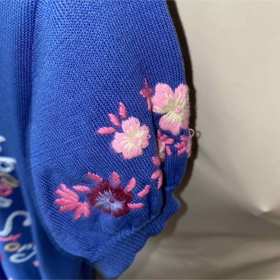 TOKUKO 1erVOL刺繍青チュニックニット