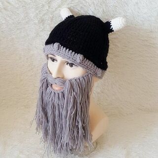 ハロウイン バイキング 海賊 口髭付き 帽子 コスプレ (頭囲57~60）(小道具)