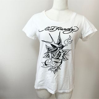 エドハーディー(Ed Hardy)の月末セール！早い者勝ち！Ed Hardy 半袖 Tシャツ レディース　白(Tシャツ(半袖/袖なし))