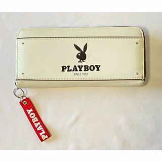 プレイボーイ(PLAYBOY)の【訳あり新品】プレイボーイ　ラウンドファスナー長財布　ホワイト(財布)