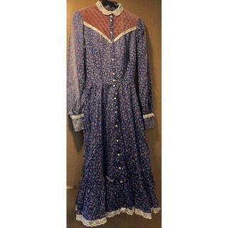 gunne sax？花柄えんじワンピース