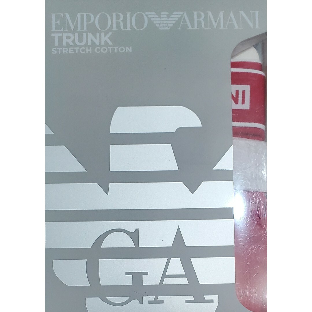 Emporio Armani(エンポリオアルマーニ)のエンポリオアルマーニ　新品　メンズ　ボクサーパンツ(ボックスロゴ/レッドS) メンズのアンダーウェア(ボクサーパンツ)の商品写真