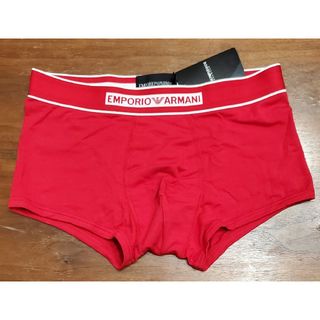 エンポリオアルマーニ(Emporio Armani)のエンポリオアルマーニ　新品　メンズ　ボクサーパンツ(ボックスロゴ/レッドS)(ボクサーパンツ)