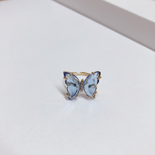 エディットフォールル(EDIT.FOR LULU)の【新品】butterfly shimmer ring / soda blue(リング(指輪))