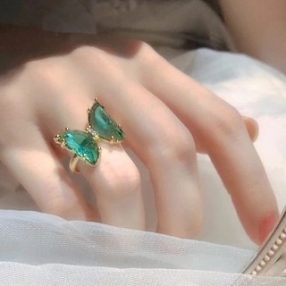 トゥデイフル(TODAYFUL)の【新品】butterfly shimmer ring / monet green(リング(指輪))