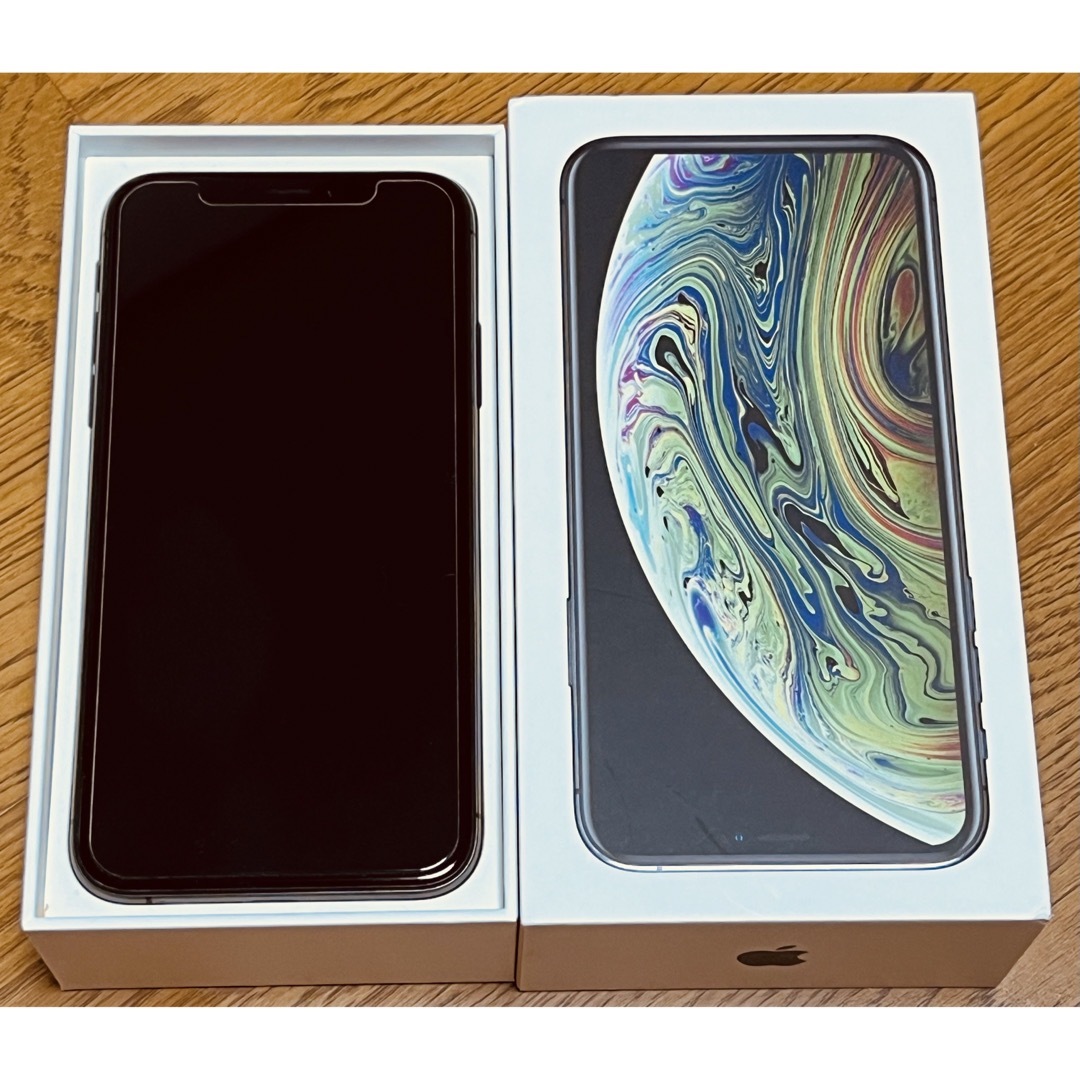 【美品】 iPhone Xs Space Gray 64GB SIMロック解除品スペースグレイ容量