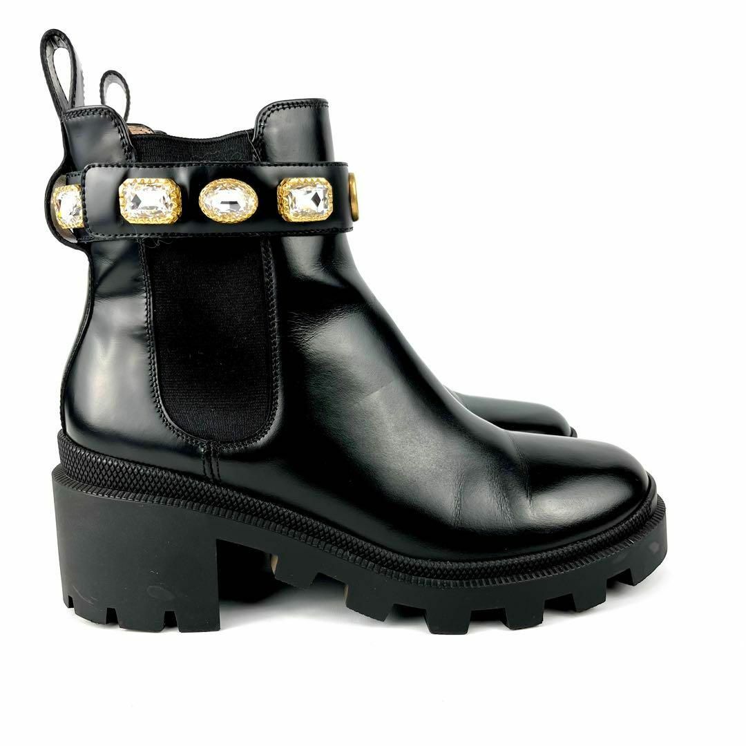 希少☆美品☆GUCCI☆サイドゴアブーツ☆マーモント☆ベルト☆ビジュー-