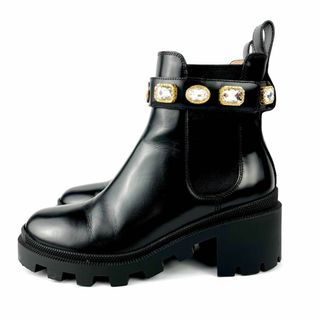 希少☆美品☆GUCCI☆サイドゴアブーツ☆マーモント☆ベルト☆ビジュー-