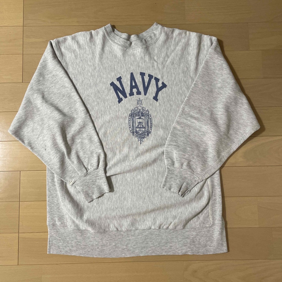 80s US NAVY Reverse Weave 染み込み XXL