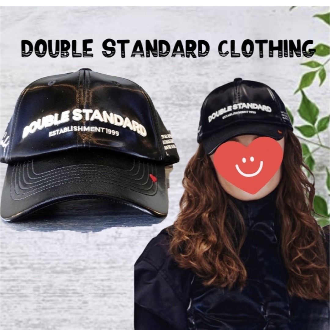 DOUBLE STANDARD CLOTHING(ダブルスタンダードクロージング)のダブルスタンダードクロージング　グロッシーフェイクレザー　キャップ　新品 レディースの帽子(キャップ)の商品写真