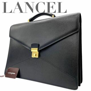 LANCEL ランセル ビジネスバッグ ブリーフケース メンズ 黒 レザー 本 ...