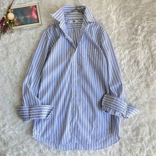 ユニクロ(UNIQLO)の【家庭で洗える】　ユニクロ　コットン100%　ストライプボタンダウンシャツ　M(シャツ)