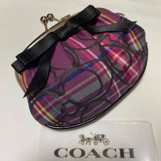 コーチ(COACH)のCOACH  がま口 コインケース  チェック柄(コインケース)