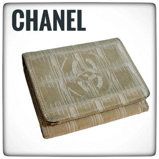 シャネル(CHANEL)のレア【CHANEL】ニュートラベルライン ベージュ ナイロンジャガード カーフ(財布)