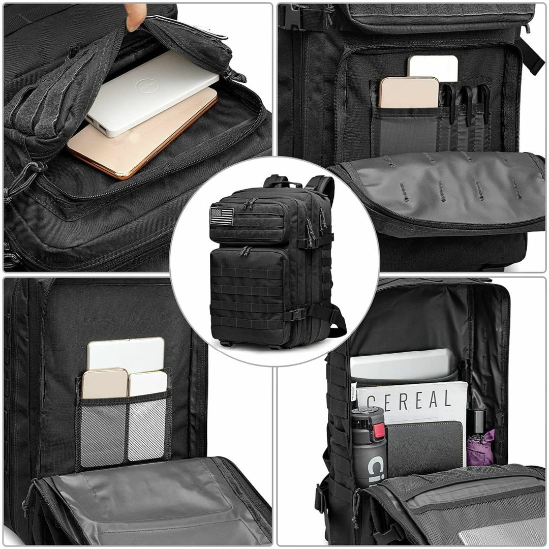 【色: ブラック】G4Free(ジーフォーフリー) 40L ミリタリータクティカ