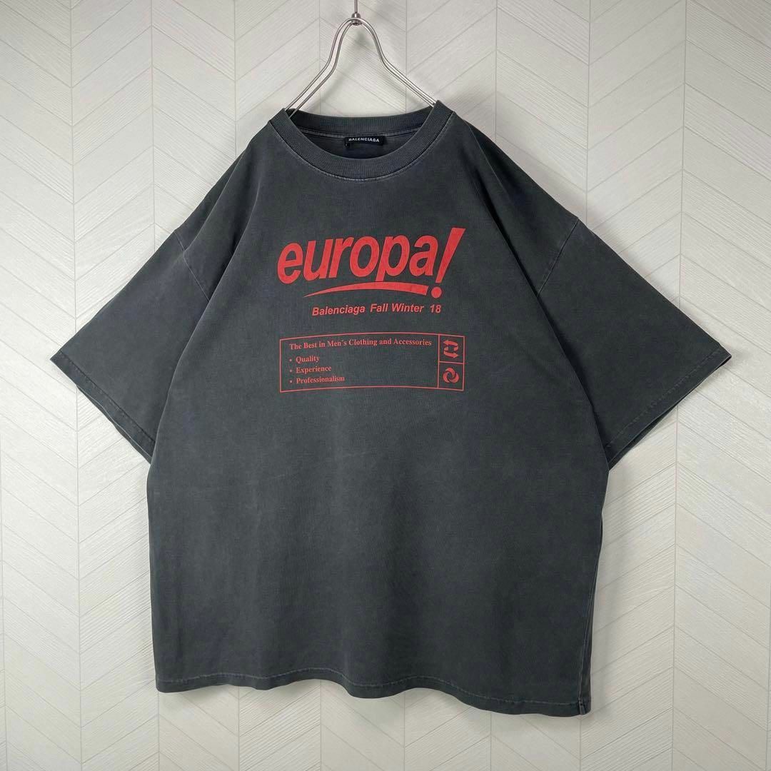 希少 2018AW バレンシアガ Tシャツ europa フェード加工 木村拓哉