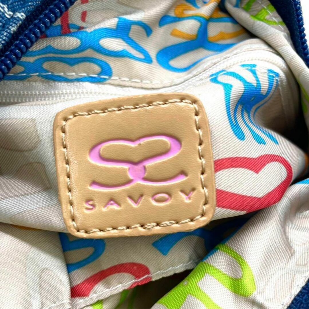 美品　savoy サボイ　ショルダーバッグ　ブルー　総柄　ユニセックス　男女 9