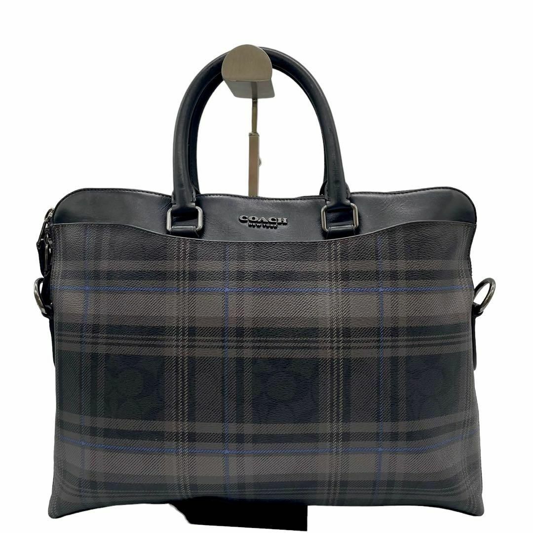 coach コーチ ブリーフケース ビジネスバッグ PVC 2way チェック-