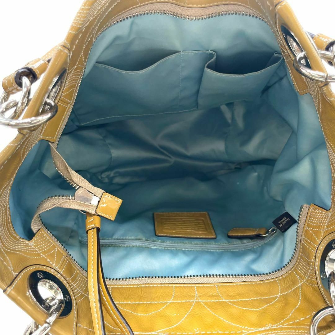 coach コーチ トートバッグ 肩かけ パテント 大容量 A4収納可能