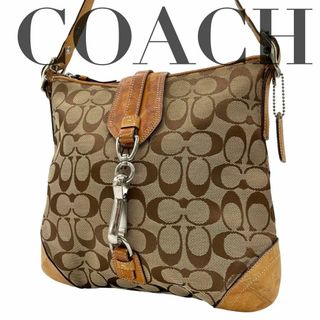 コーチ(COACH)のcoach コーチ　シグネチャー　ショルダーバッグ　シルバー金具留　ベージュ(ショルダーバッグ)